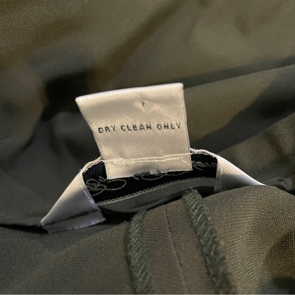 Vintage Brooks Brothers Stretch Olive Army Green Silk Wide Leg Trousers Size 10 - Picture 6 of 6